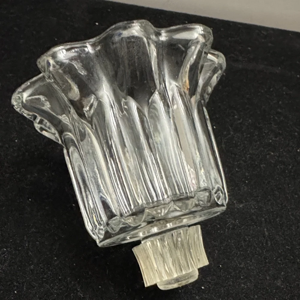Vintage PartyLite Chantilly Clear Glass Votive Candle Holder with Ruffled Edges